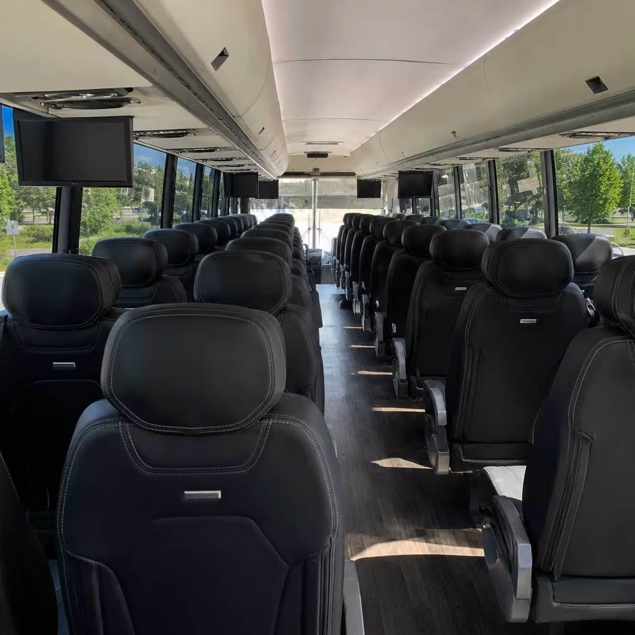 56 passenger charter bus inside